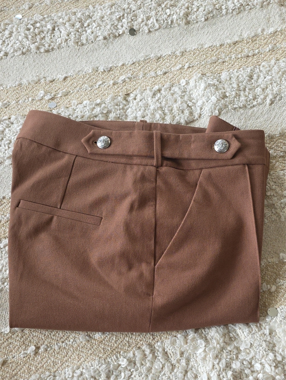Veronica Beard Cocoa Brown Stretch High-Rise Flared Twill Pants 12 Tall - Picture 6 of 13